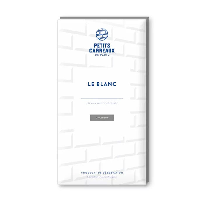 Packshot tablette de chocolat blanc, Petits Carreaux de Paris